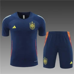 2024 Spain Blue Short Sleeve Training Suit
