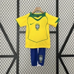 Retro 2004 Brazil Home Kids Kit