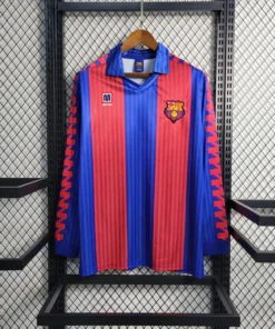 89-92 Barcelona Home Retro Long Sleeve Jersey – Fanretro