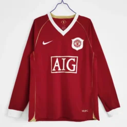 2006-07 Manchester United Home Long Sleeve Retro Jersey – Fanretro