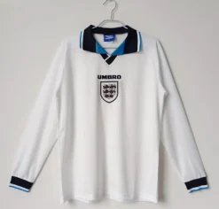 1996 England Home Long Sleeve Retro Jersey – Fanretro