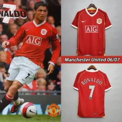 06-07 Manchester United Home Red Retro Jersey with 7#RONALDO – Fanretro