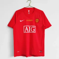 07-08 Manchester United Home UCL Version Red Retro Jersey – Fanretro
