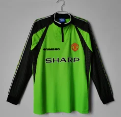 98-99 Manchester United Goal Keeper Green Long Sleeve Retro Jersey – Fanretro