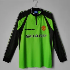 98-99 Manchester United Goal Keeper Green Long Sleeve Retro Jersey – Fanretro