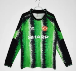 90-91 Manchester United Goal Keeper Green Long Sleeve Retro Jersey – Fanretro