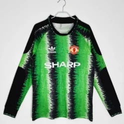 90-91 Manchester United Goal Keeper Green Long Sleeve Retro Jersey – Fanretro
