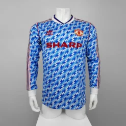 90-92 Manchester United Blue Long Sleeve Retro Jersey – Fanretro