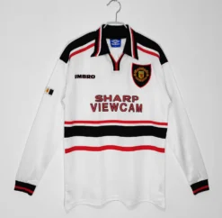97-98 Manchester United White Long Sleeve Retro Jersey – Fanretro