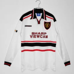 97-98 Manchester United White Long Sleeve Retro Jersey – Fanretro