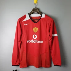 2005 Manchester United Home Red Long Sleeve Retro Jersey – Fanretro