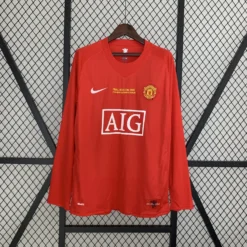 2007-08 Manchester United Home UCL Version Long Sleeve Retro Jersey – Fanretro