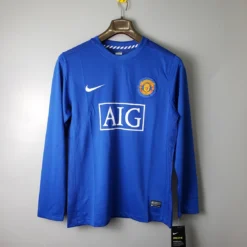 08-09 Manchester United Blue Long Sleeve Retro Jersey – Fanretro