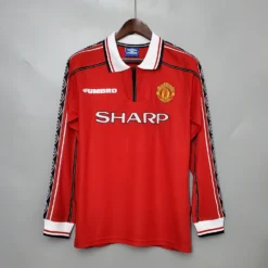 98-99 Manchester United Home Long Sleeve Retro Jersey – Fanretro