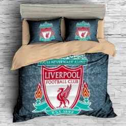 3D Liverpool Football Club Logo Soccer Bedding Sets - Duvet Cover, Flatsheet, Pillowcases Perfect Gift For Fans