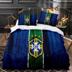 CBF Brazil Football Team Bedding Sets - Duvet Cover, Flatsheet, Pillowcases Perfect Gift For Fans