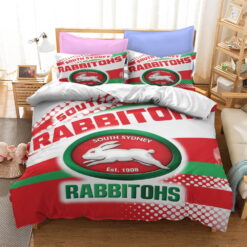 South Sydney Rabbitohs FC Logo Bedding Sets Gift For Birthday, Halloween, Christmas, Thanksgiving