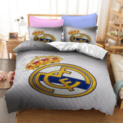 Real Madrid CF Logo Bedding Sets Gift For Christmas, Birthday, Thanksgiving