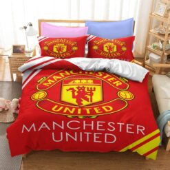 Man UTD FC Logo Bedding Sets Gift For Halloween, Thanksgiving, Christmas