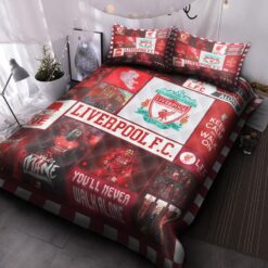 Liverpool Football Club Duvet Cover, Flastsheet, Pillowcase Bedding Set Gift Ideas For Fans