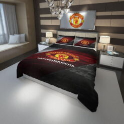Manchester United Fc Football Club Duvet Cover, Flastsheet, Pillowcase Bedding Set Gift For Fans, Black Friday, Christmas