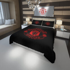 Manchester United Fc Football Club Duvet Cover, Flastsheet, Pillowcase Bedding Set Gift Ideas For Fans