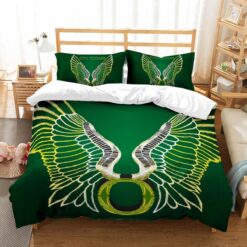 Oregon Ducks Football Team Logo With Iconic Colors Duvet Cover Bedding Set