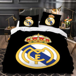 Real Madrid Duvet Cover, Flastsheet, Pillowcase Bedding Set Gift For Fans, Black Friday, Christmas