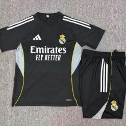 Real Madrid Short Sleeve Black Training Suit 25-26