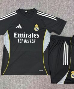 Real Madrid Short Sleeve Black Training Suit 25-26