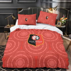 Stade Rennais Football Club Bedding Sets Duvet Cover, Flatsheet, Pillowcase For Dad, Mom